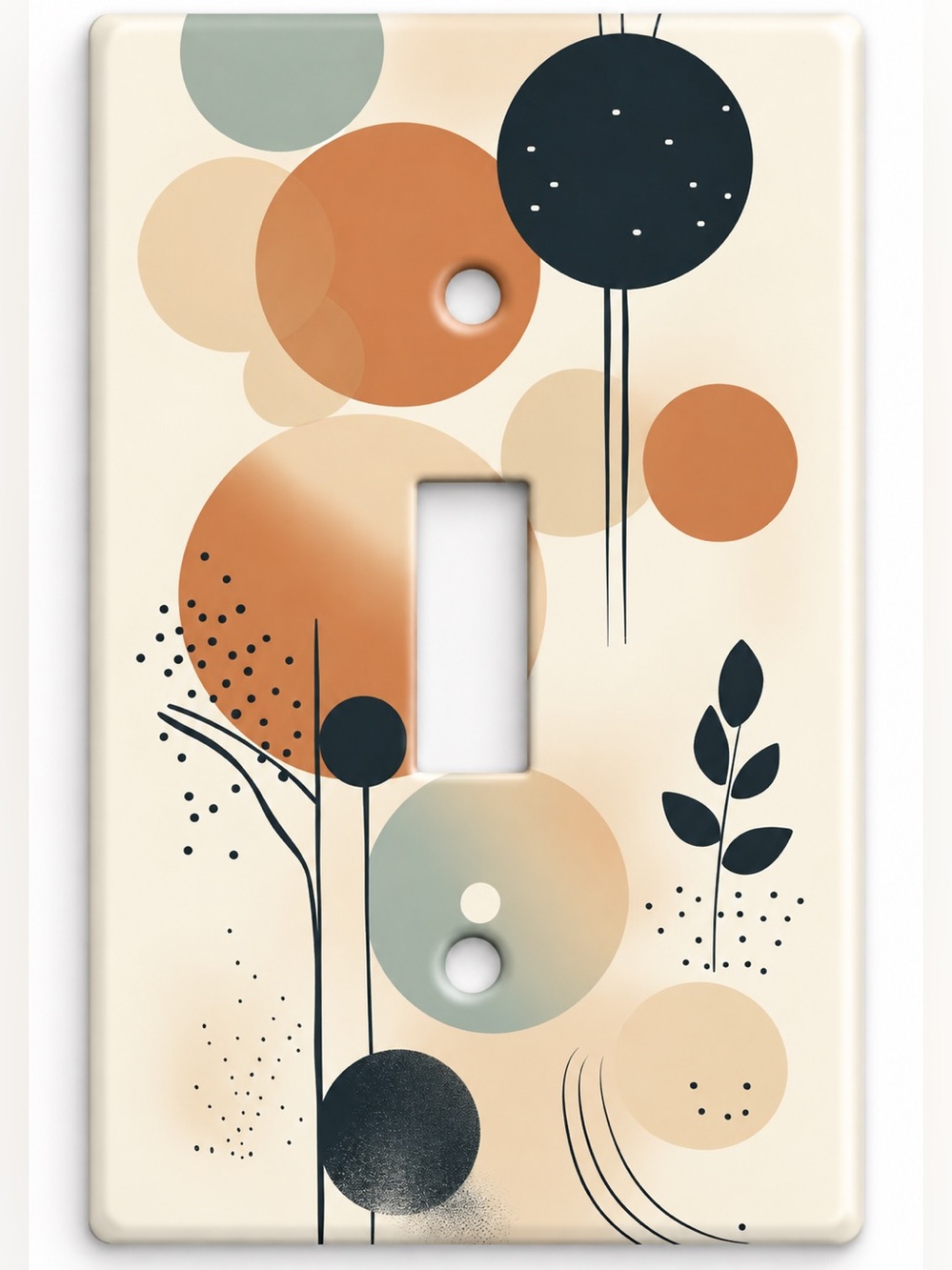 Handmade Mid Century Modern Abstract Toggle Light Switch Cover Plate